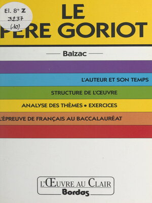 cover image of Le père Goriot, Balzac